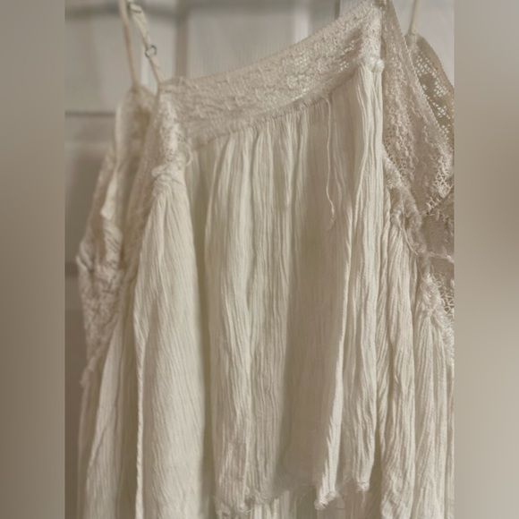 TALORI white crochet frayed style gauze camisole tank top - Picture 11 of 12